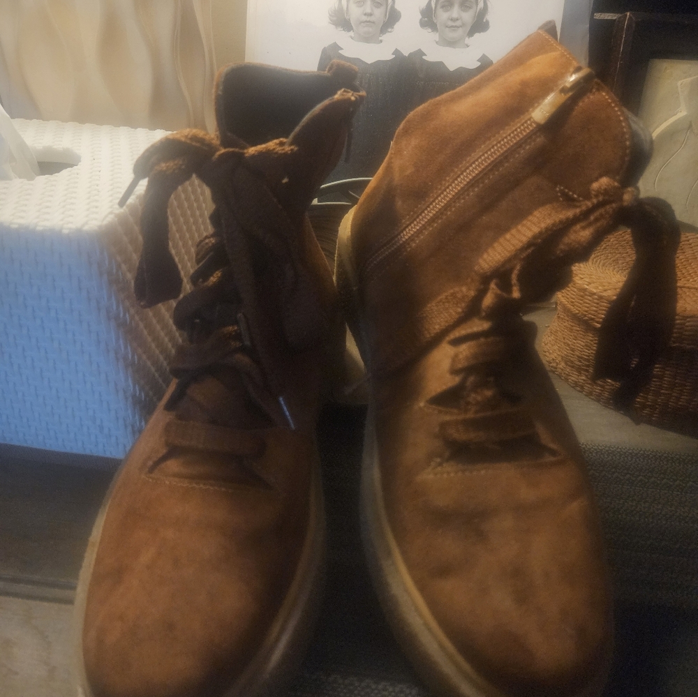 Eric Michael Suede Platform Combat/Motorcycle Boo… - image 3